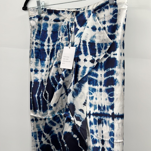 🆕Generation Love Nia Indigo Silk Spandex Tie Dye Faux Wrap Skirt Med Available - Picture 12 of 12
